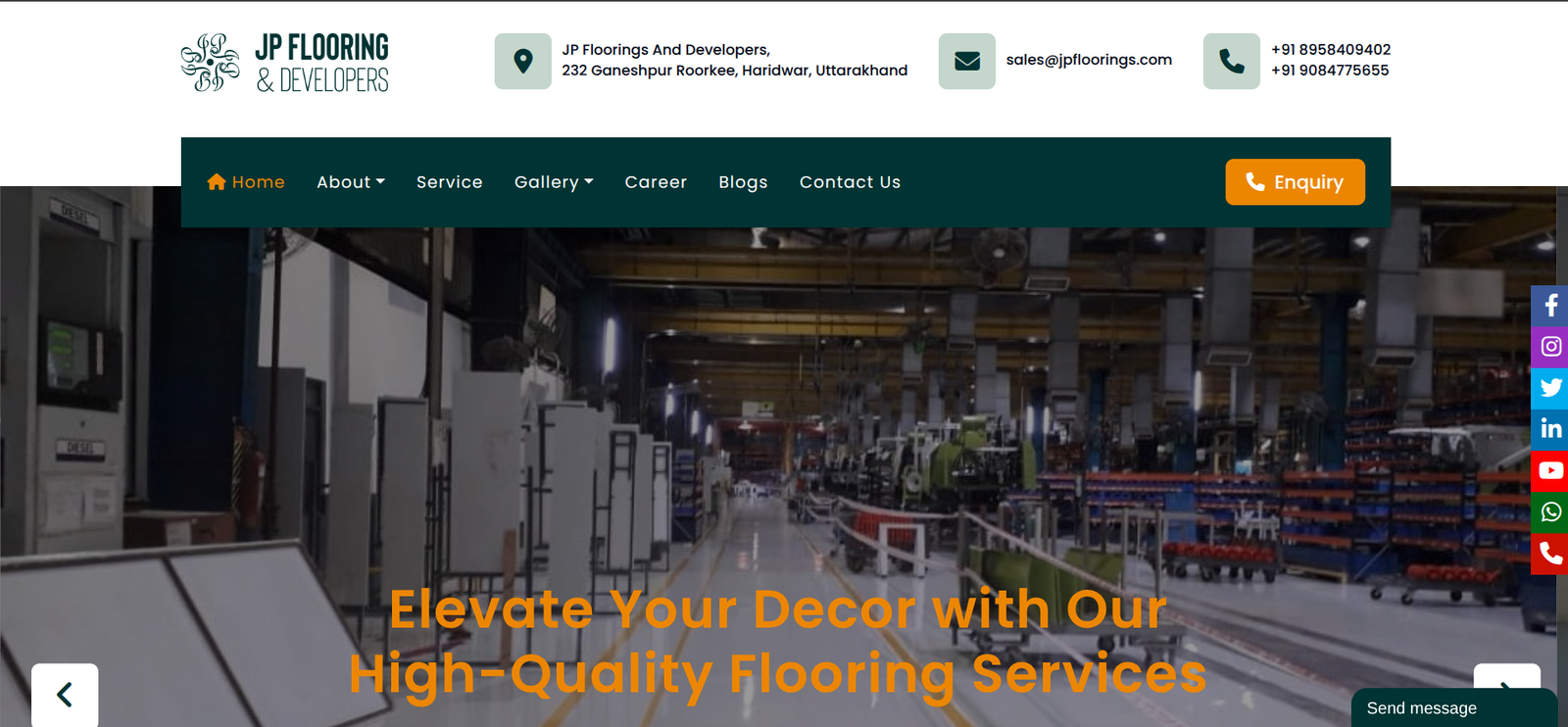 JP Flooring & Developers – Industrial Flooring Solutions Website Development - Ritik Saini | Laravel Developer | Portfolio