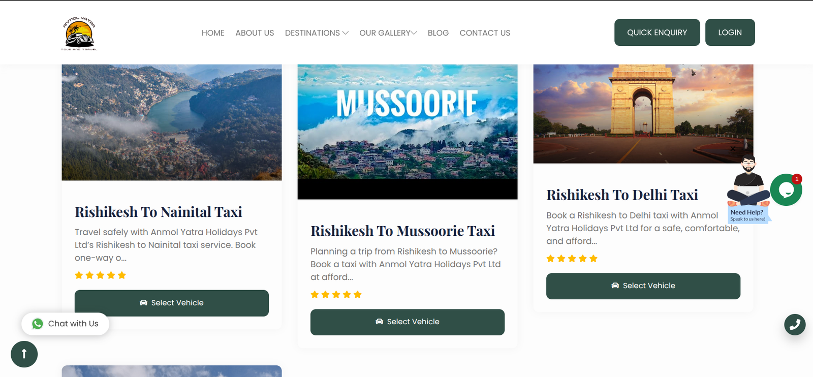 Anmol Yatra Holidays – Travel & Tour Website Development - Ritik Saini | Laravel Developer | Portfolio