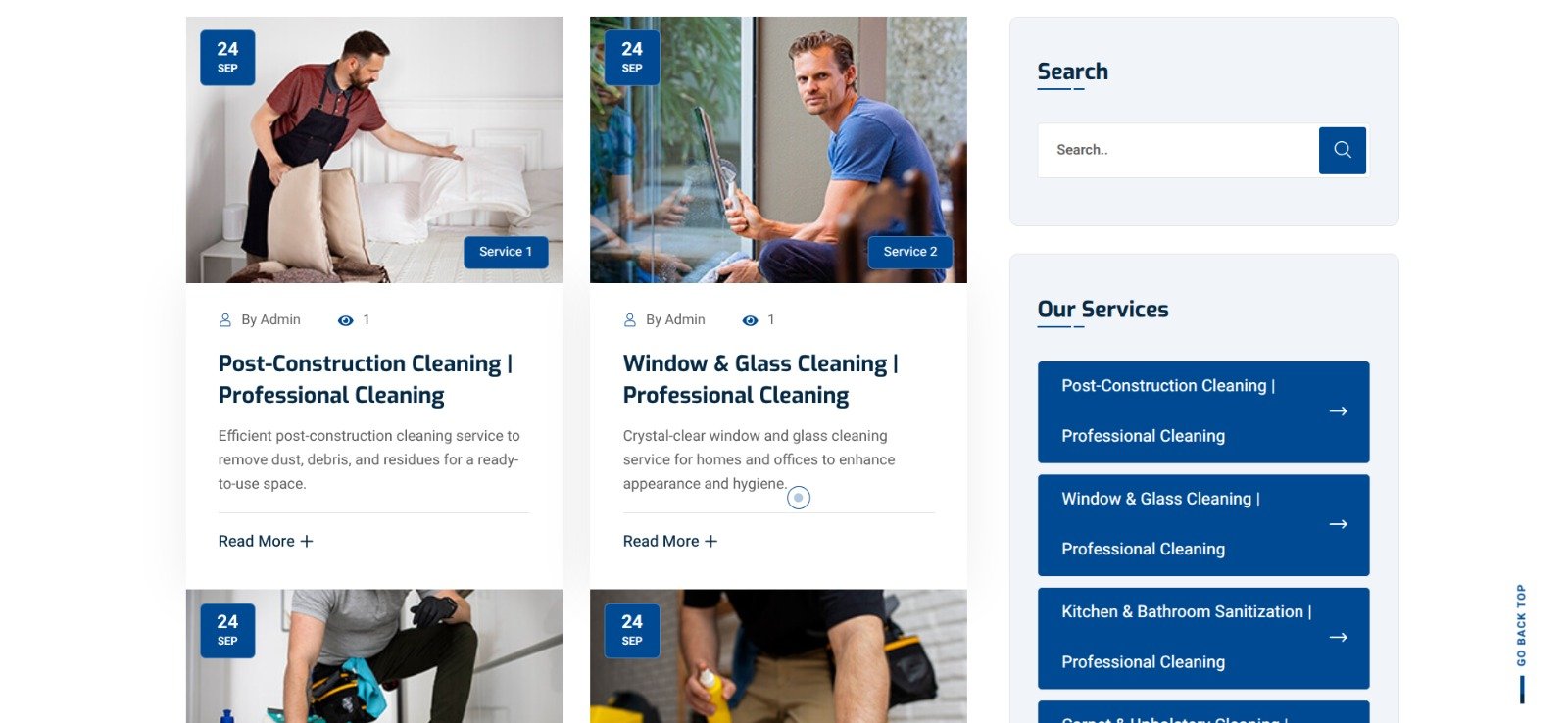 Cleanin – Professional Cleaning Services Website - Ritik Saini | Laravel Developer | Portfolio