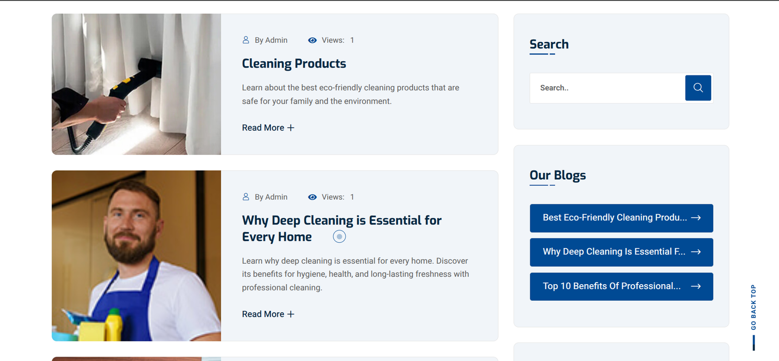 Cleanin – Professional Cleaning Services Website - Ritik Saini | Laravel Developer | Portfolio