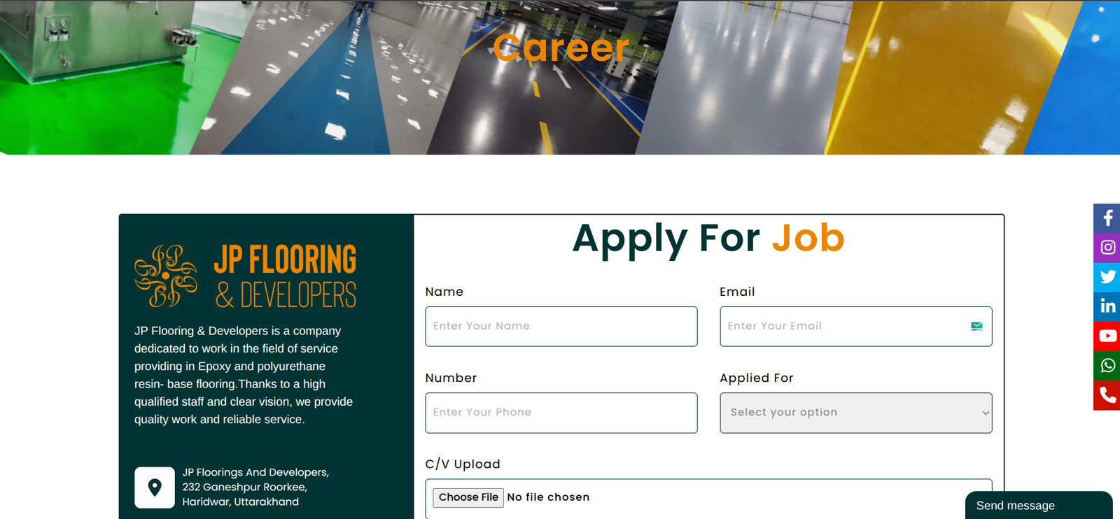 JP Flooring & Developers – Industrial Flooring Solutions Website Development - Ritik Saini | Laravel Developer | Portfolio